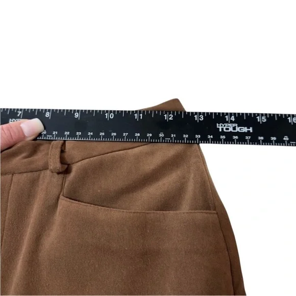 Vintage Anthropologie Women’s Brown Faux Suede High Rise Flare Pants Size 2 - Picture 6 of 10